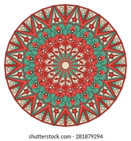 Colorful round ethnic pattern. Element for design
