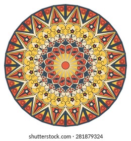 Colorful round ethnic pattern. Element for design
