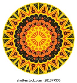 Colorful round ethnic pattern. Element for design