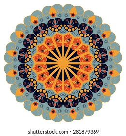 Colorful round ethnic pattern. Element for design