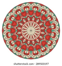 Colorful round ethnic pattern. Element for design
