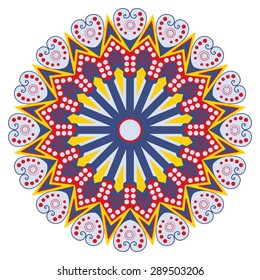 Colorful round ethnic pattern. Element for design