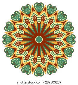 Colorful round ethnic pattern. Element for design