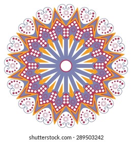 Colorful round ethnic pattern. Element for design