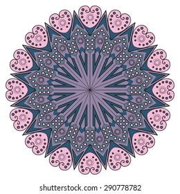 Colorful round ethnic pattern. Element for design