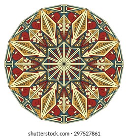 Colorful round ethnic pattern. Element for design