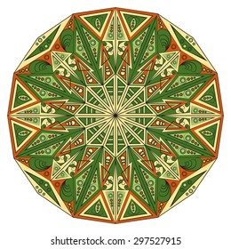 Colorful round ethnic pattern. Element for design