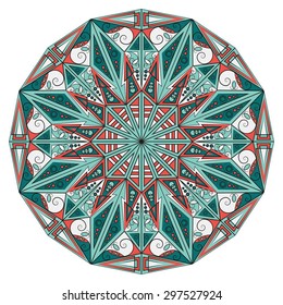 Colorful round ethnic pattern. Element for design