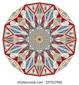 Colorful round ethnic pattern. Element for design