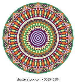 Colorful round ethnic pattern. Element for design
