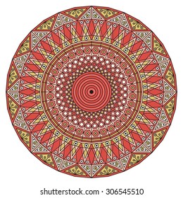 Colorful round ethnic pattern. Element for design