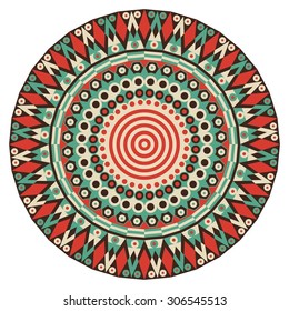 Colorful round ethnic pattern. Element for design