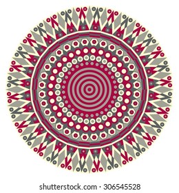 Colorful round ethnic pattern. Element for design