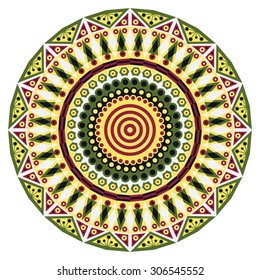 Colorful round ethnic pattern. Element for design