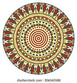 Colorful round ethnic pattern. Element for design