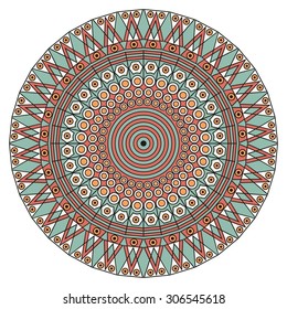 Colorful round ethnic pattern. Element for design