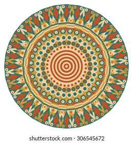 Colorful round ethnic pattern. Element for design