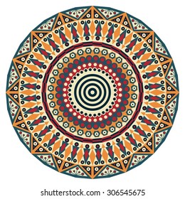 Colorful round ethnic pattern. Element for design