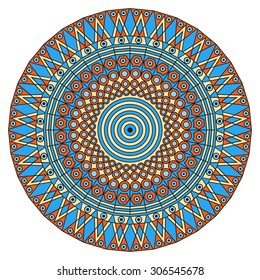 Colorful round ethnic pattern. Element for design