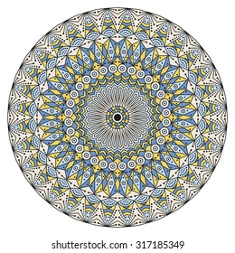 Colorful round ethnic pattern. Element for design