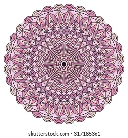 Colorful round ethnic pattern. Element for design