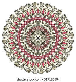 Colorful round ethnic pattern. Element for design