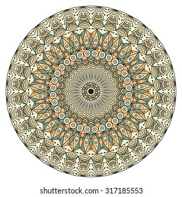 Colorful round ethnic pattern. Element for design
