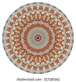 Colorful round ethnic pattern. Element for design