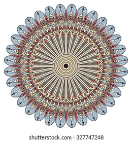 Colorful round ethnic pattern. Element for design