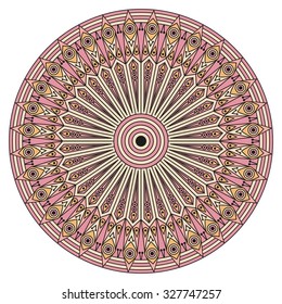 Colorful round ethnic pattern. Element for design