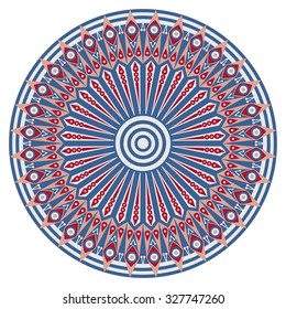 Colorful round ethnic pattern. Element for design