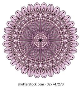 Colorful round ethnic pattern. Element for design