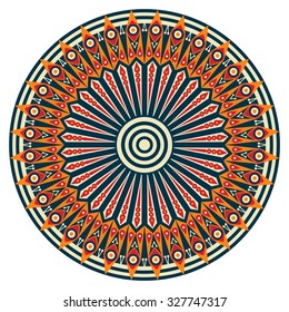 Colorful round ethnic pattern. Element for design