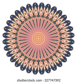 Colorful round ethnic pattern. Element for design