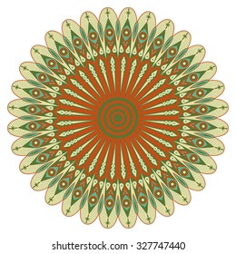 Colorful round ethnic pattern. Element for design