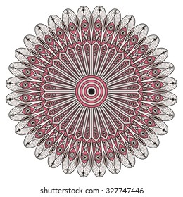 Colorful round ethnic pattern. Element for design