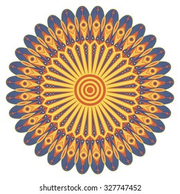 Colorful round ethnic pattern. Element for design