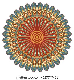 Colorful round ethnic pattern. Element for design
