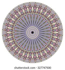 Colorful round ethnic pattern. Element for design
