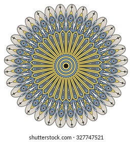 Colorful round ethnic pattern. Element for design