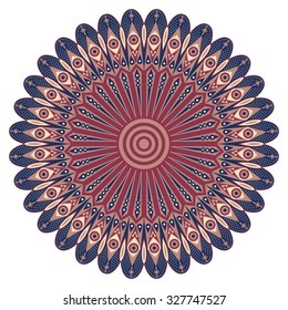 Colorful round ethnic pattern. Element for design