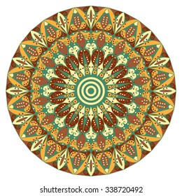 Colorful round ethnic pattern. Element for design