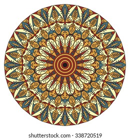 Colorful round ethnic pattern. Element for design