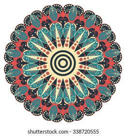Colorful round ethnic pattern. Element for design