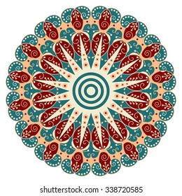 Colorful round ethnic pattern. Element for design