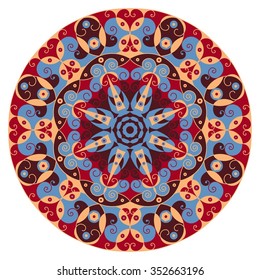 Colorful round ethnic pattern. Element for design