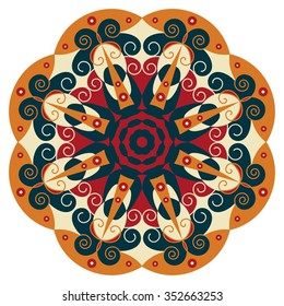 Colorful round ethnic pattern. Element for design