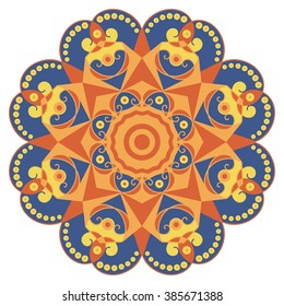 Colorful round ethnic pattern. Element for design