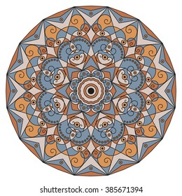 Colorful round ethnic pattern. Element for design