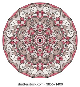 Colorful round ethnic pattern. Element for design
